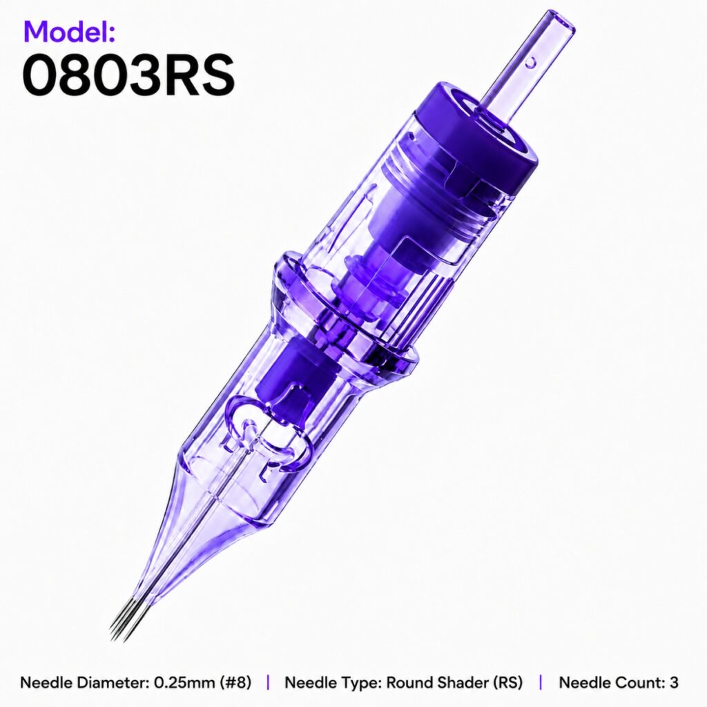 0803RS tattoo needle cartridge - front view