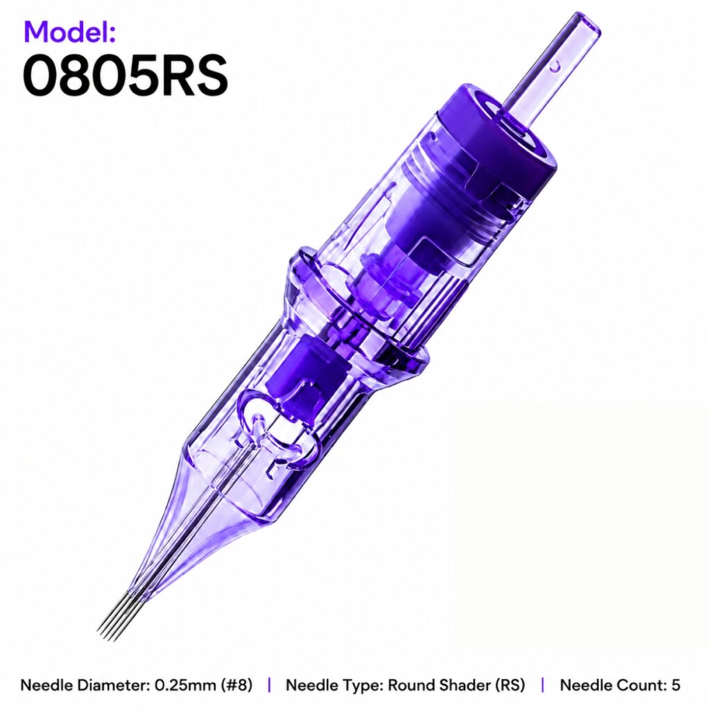 0805RS tattoo needle cartridge - front view