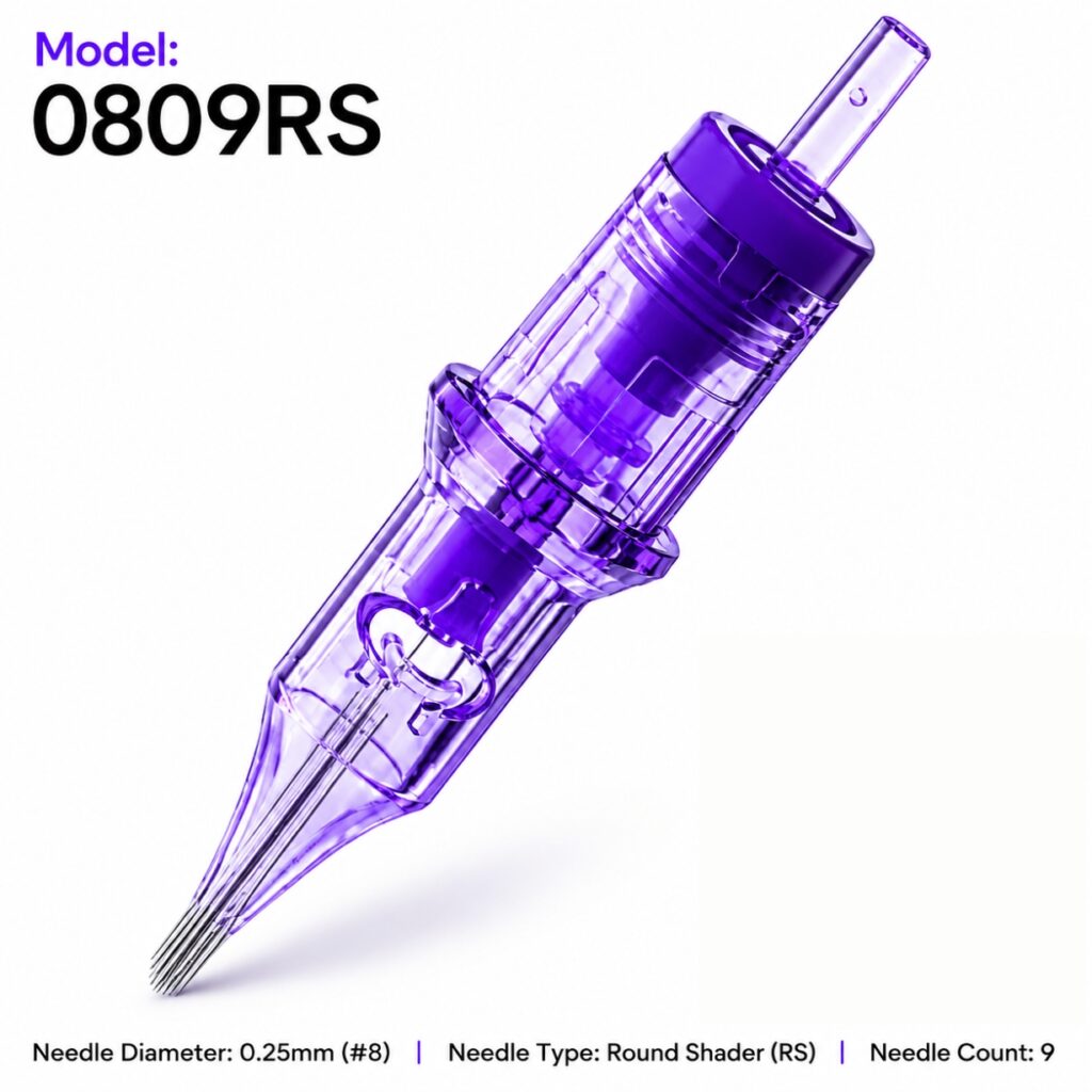 0809RS tattoo needle cartridge - front view