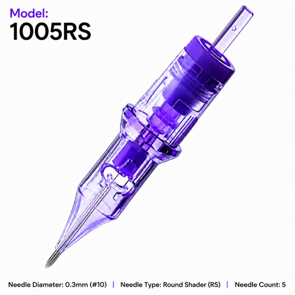 1005RS tattoo needle cartridge - front view