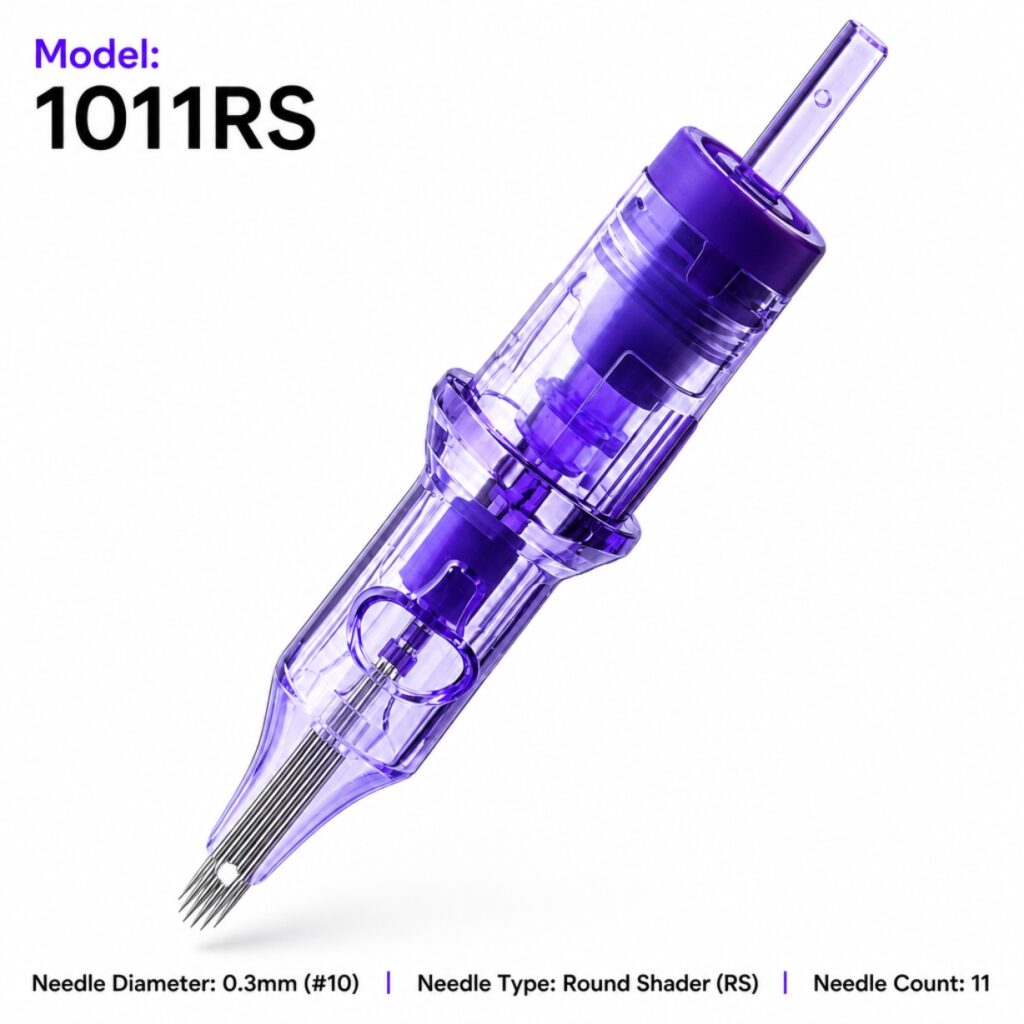 1011RS tattoo needle cartridge - front view