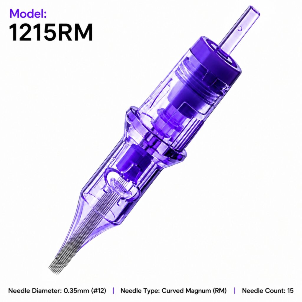 1215RM tattoo needle cartridge - front view