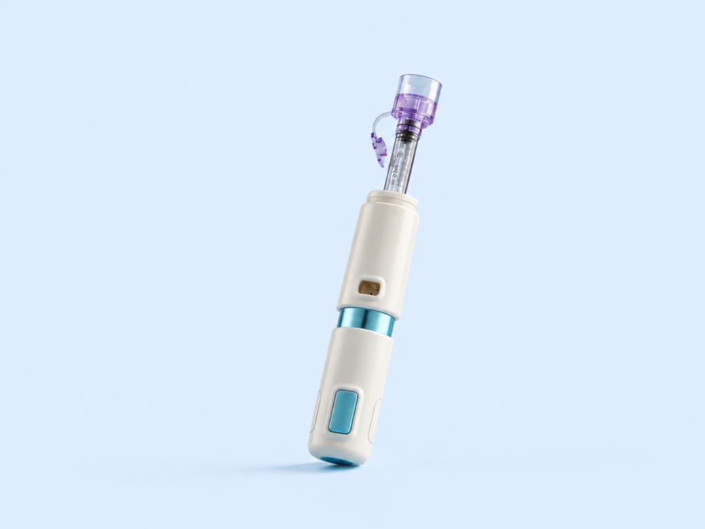 Needle-free multi-dose pen injector system with cartridge and ampoule adapter