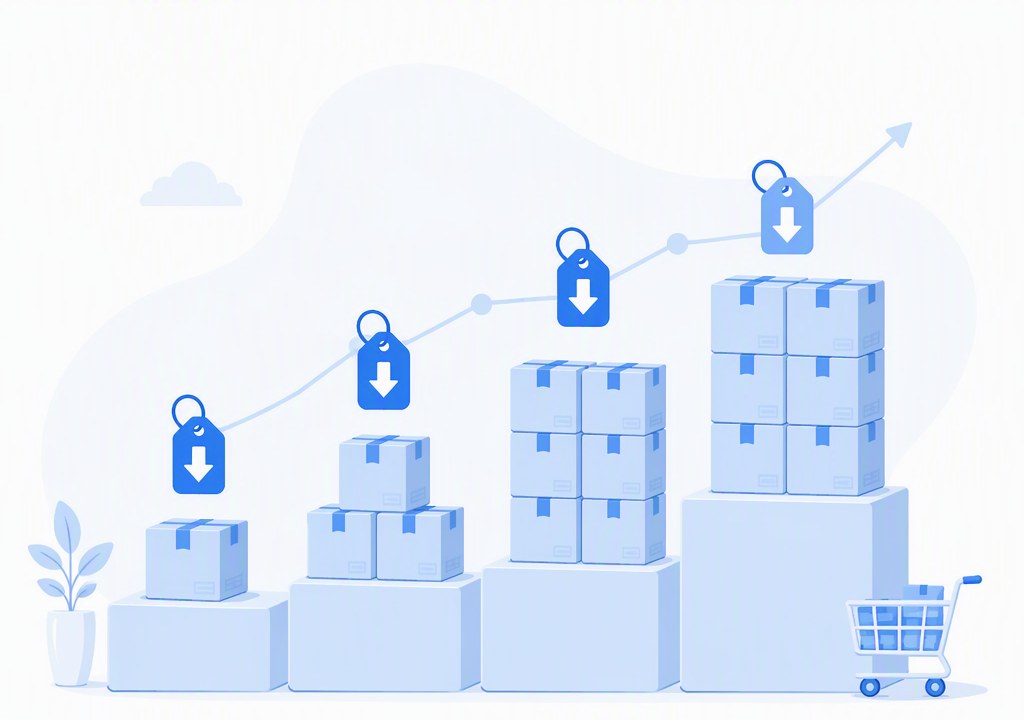Tiered factory pricing volume discount