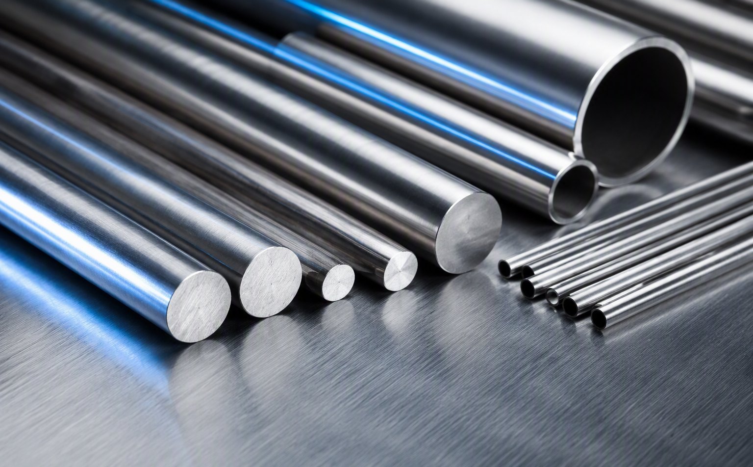 Polished surgical stainless steel bars and fine tubes, medical grade material